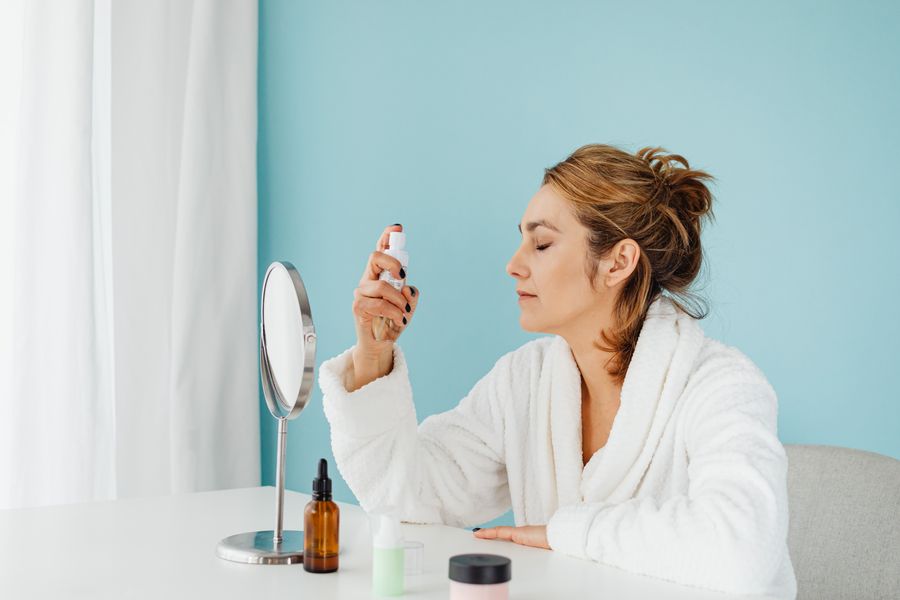 Spray facial para cuidado de piel
